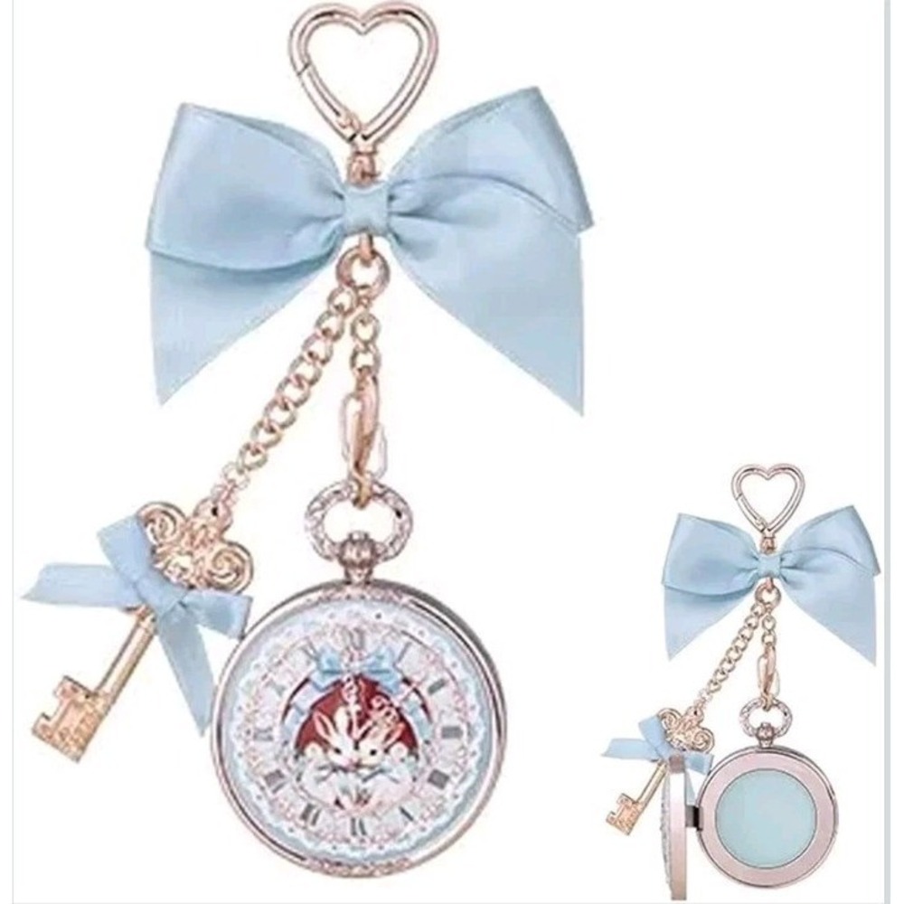 Flower Knows Bunny garden Collection  lip balm 01 Creamy Blue mirror Keychain